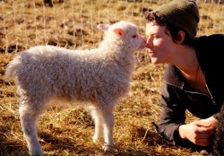 Grace Brown with a Lamb Named Kazoo