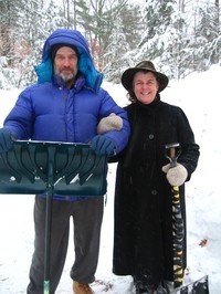 We shoveled so much snow that we broke our shovel!!!